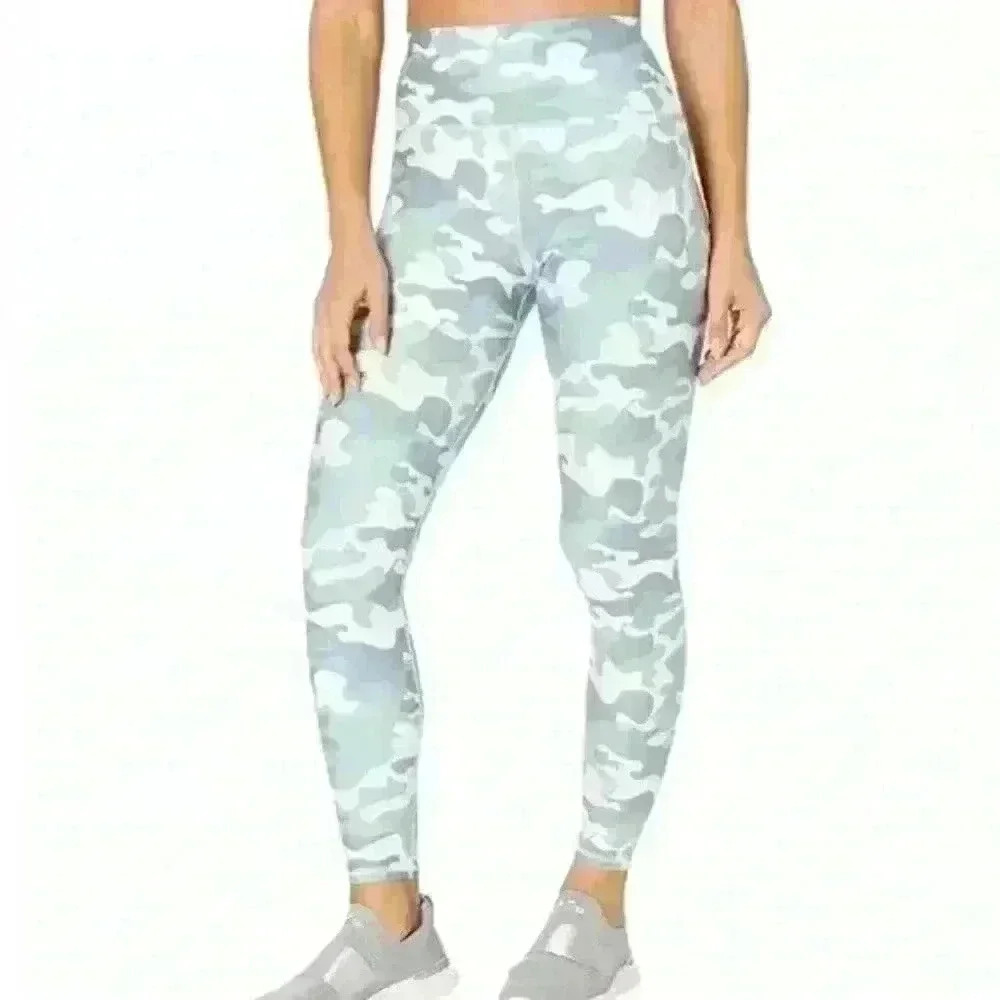 Spiritual Gangster Women's Intent Yoga Camo Leggings Light Greens blue Sz XS NWT - Picture 1 of 7